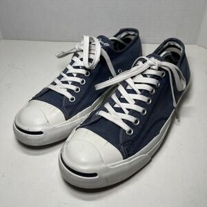Vintage Converse Jack Purcell Low Size 10 Blue 80s 90s Handmade Badminton Read